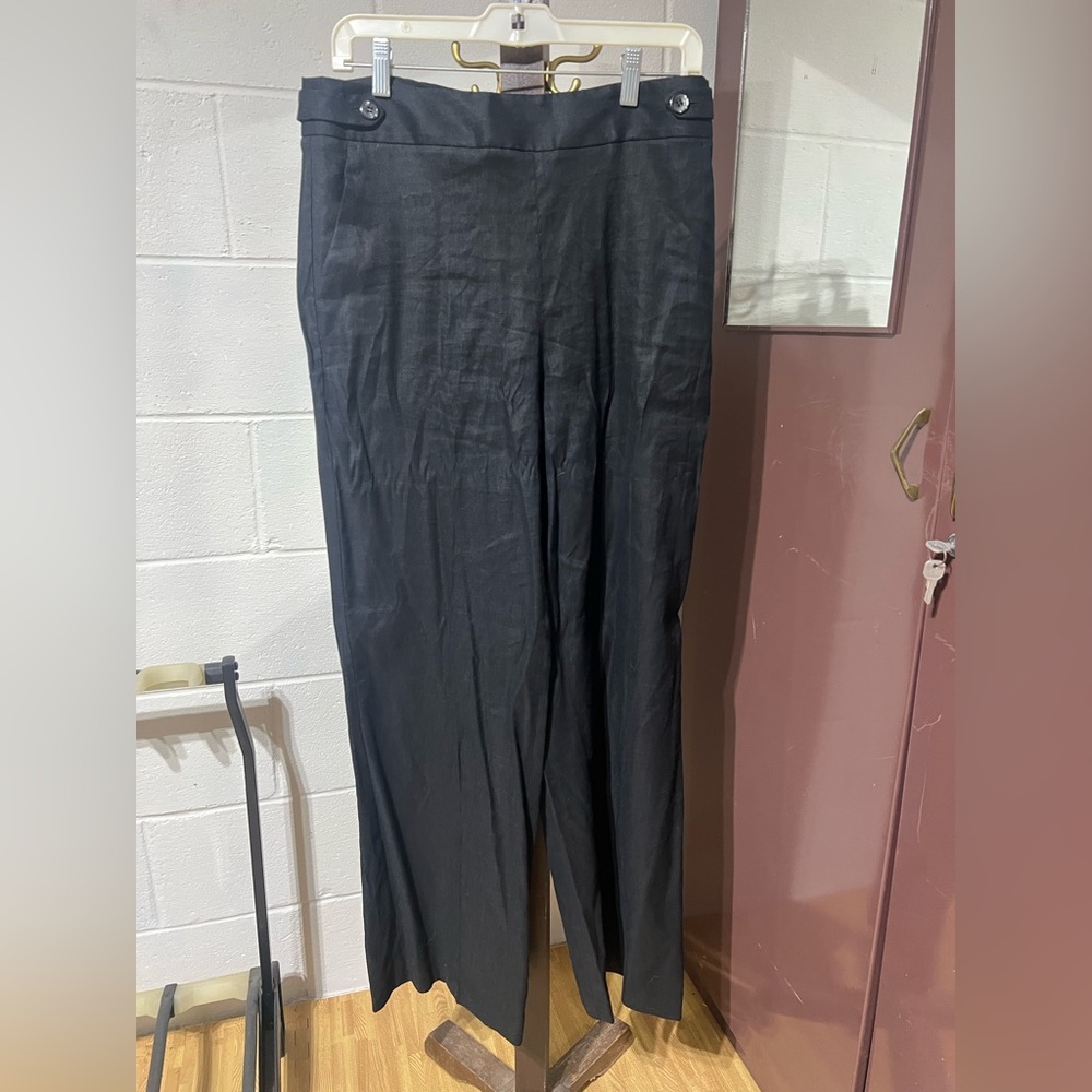 Linen blend trousers